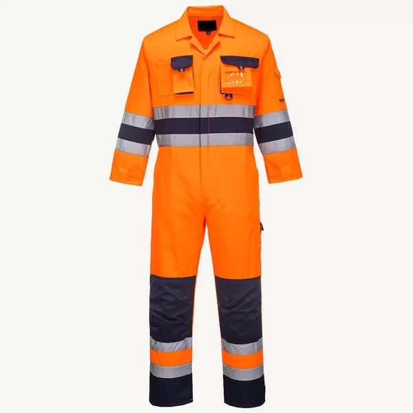 Portwest Hi-Vis Coverall Overall Knee Pad Pockets Safety Protective suits