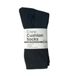 Black Crew Cushion Socks